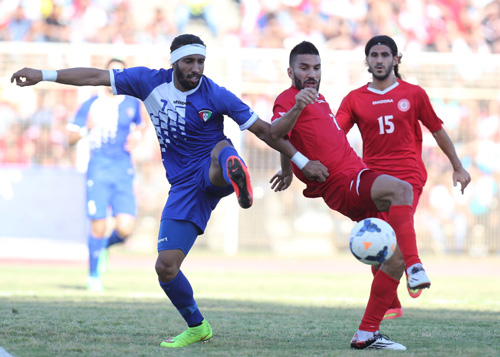 فوز الكويت على لبنان في ملعب صيدا 