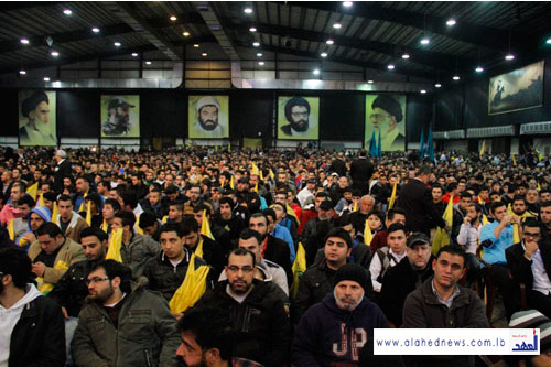  جانب من الحضور خلال الإحتفال الذي نظمه حزب الله إحياءً لذكرى الشهداء القادة