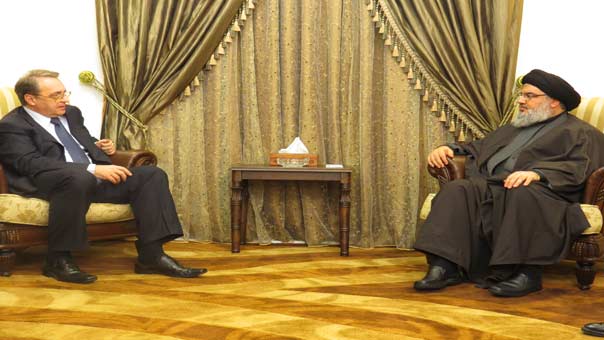 السيد حسن نصر الله استقبل مبعوث الرئيس الروسي ميخائيل بوغدانوف