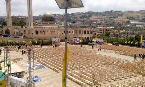 بالصور : حزب الله يستكمل التحضيرات للاحتفال المركزي بعيد المقاومة والتحرير في النبي شيت غداً