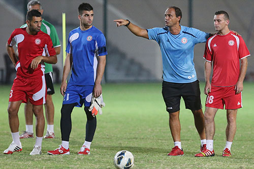 استعدادات منتخب لبنان للمباراة الودية امام الاولمبي البرازيلي 