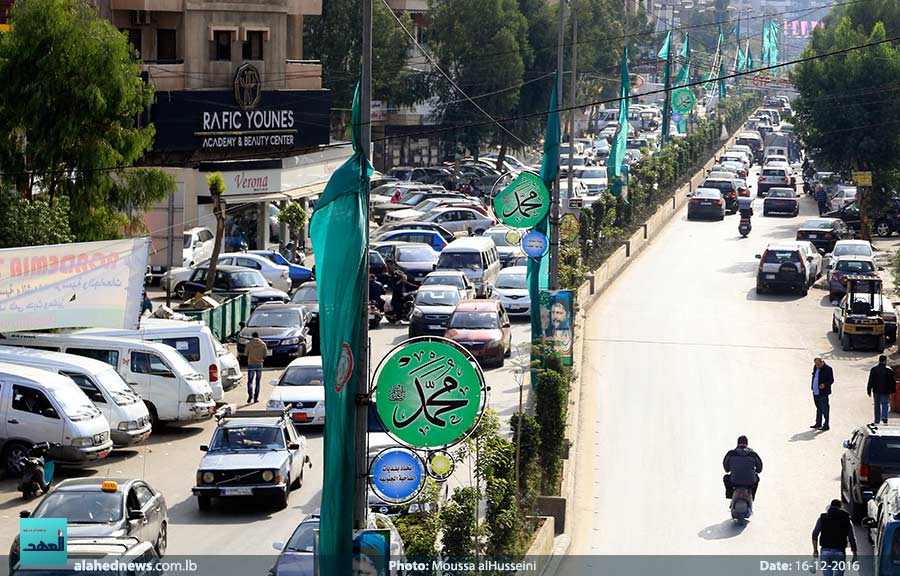 تزيين الضاحية الجنوبية احتفالاً بعيد المولد النبوي