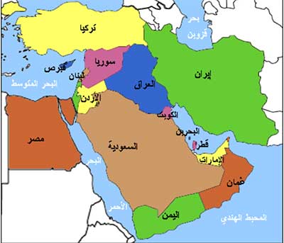 خريطة الشرق الاوسط 